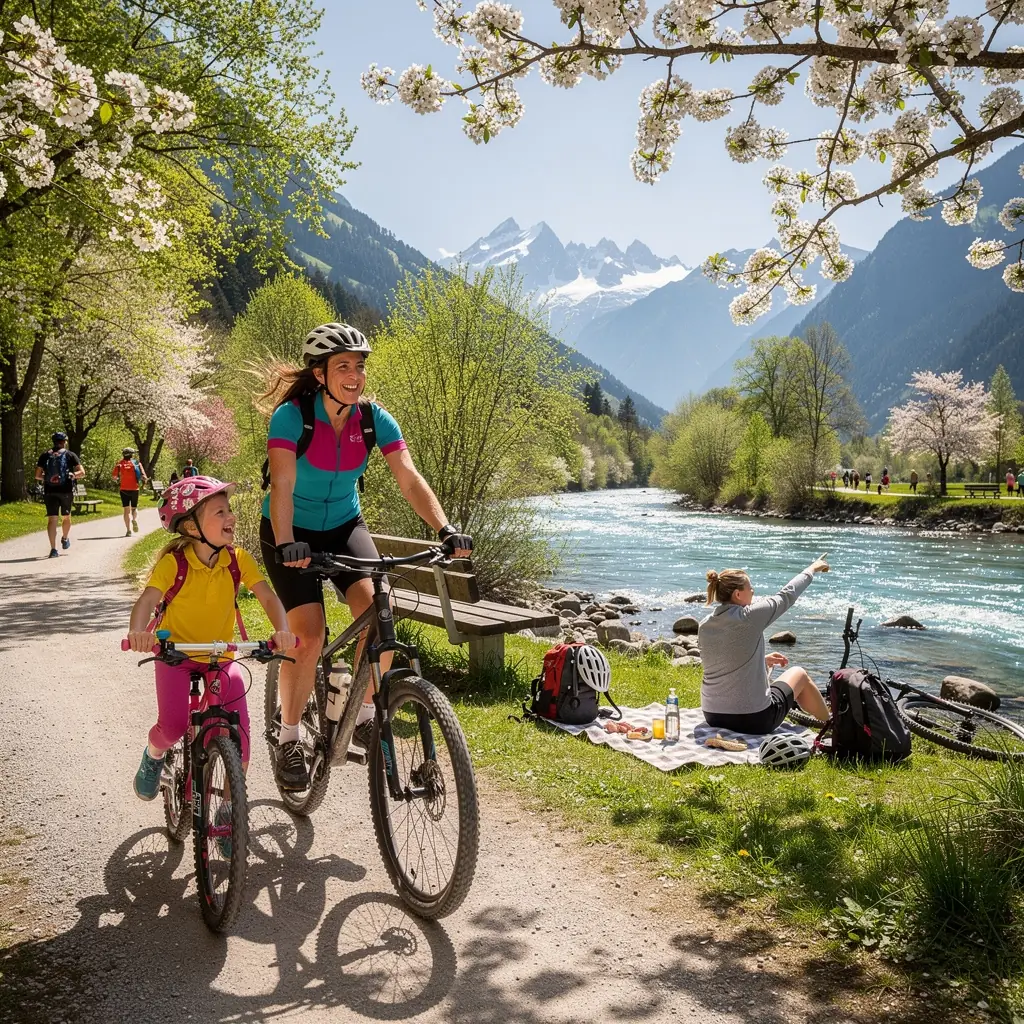 Traditionelles bayerisches Fest mit Menschen in Trachten und folkloristischen Tänzen.